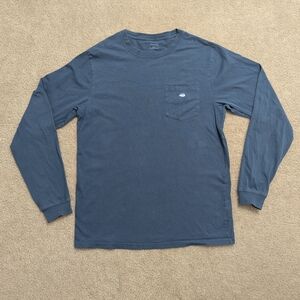 Southern Tide Deep Blue Long Sleeve Embroidered Pocket Shirt